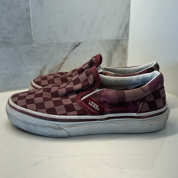 Vans Other - Vans Slip On Purple Check Camo Sneakers Size 11